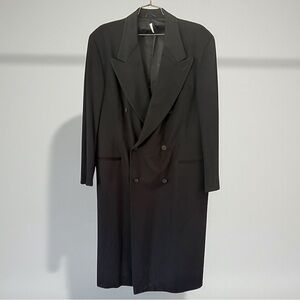 VESTIMENTA LORO PIANA Cashmere Wool Black Long Coat Size ITALY 58 US 48